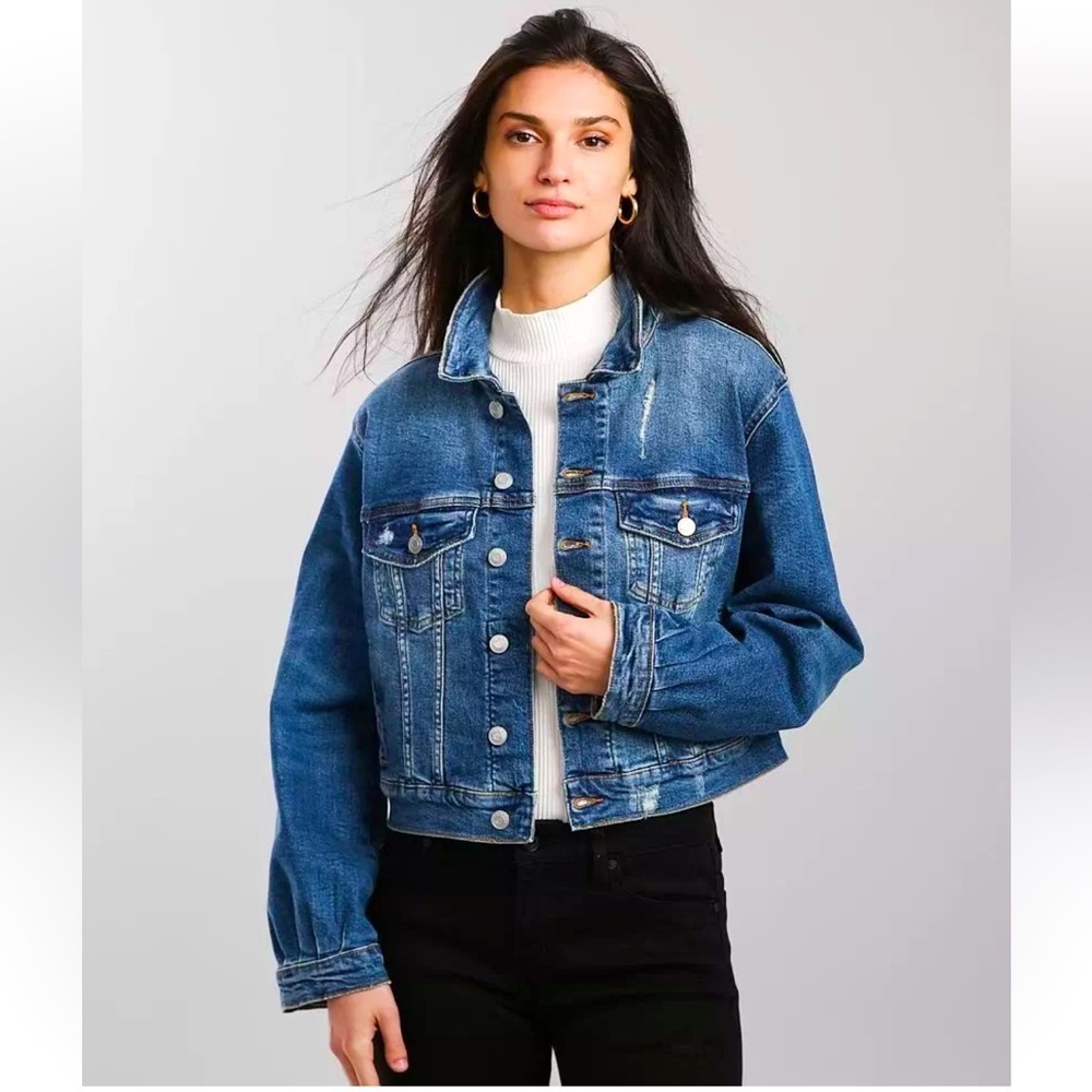 EUC BRIDGE BY GLY Skimmer Denim Jean Stretch Jacket Size Small